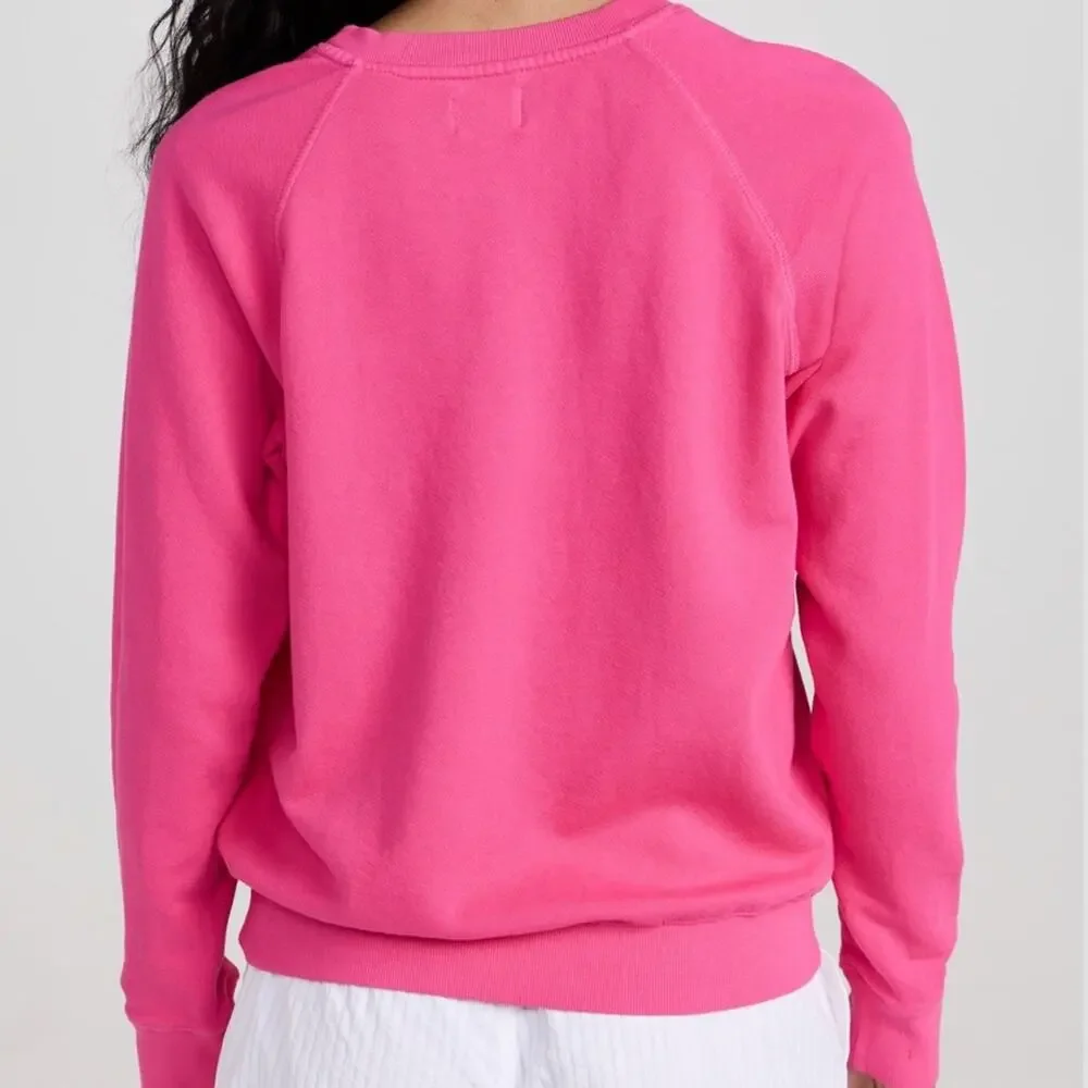 Anthropologie- Sundry La Mer Hot Pink Graphic Crewneck Sweatshirt - Picture 2 of 8